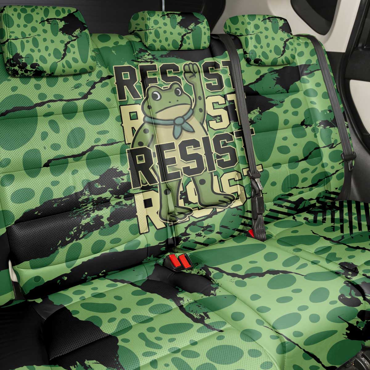 Portland Frog Protest Back Car Seat Cover Only You Can Prevent Fascism - Wonder Print Shop