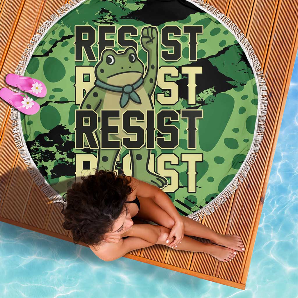 Portland Frog Protest Beach Blanket Only You Can Prevent Fascism - Wonder Print Shop