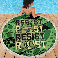 Portland Frog Protest Beach Blanket Only You Can Prevent Fascism - Wonder Print Shop