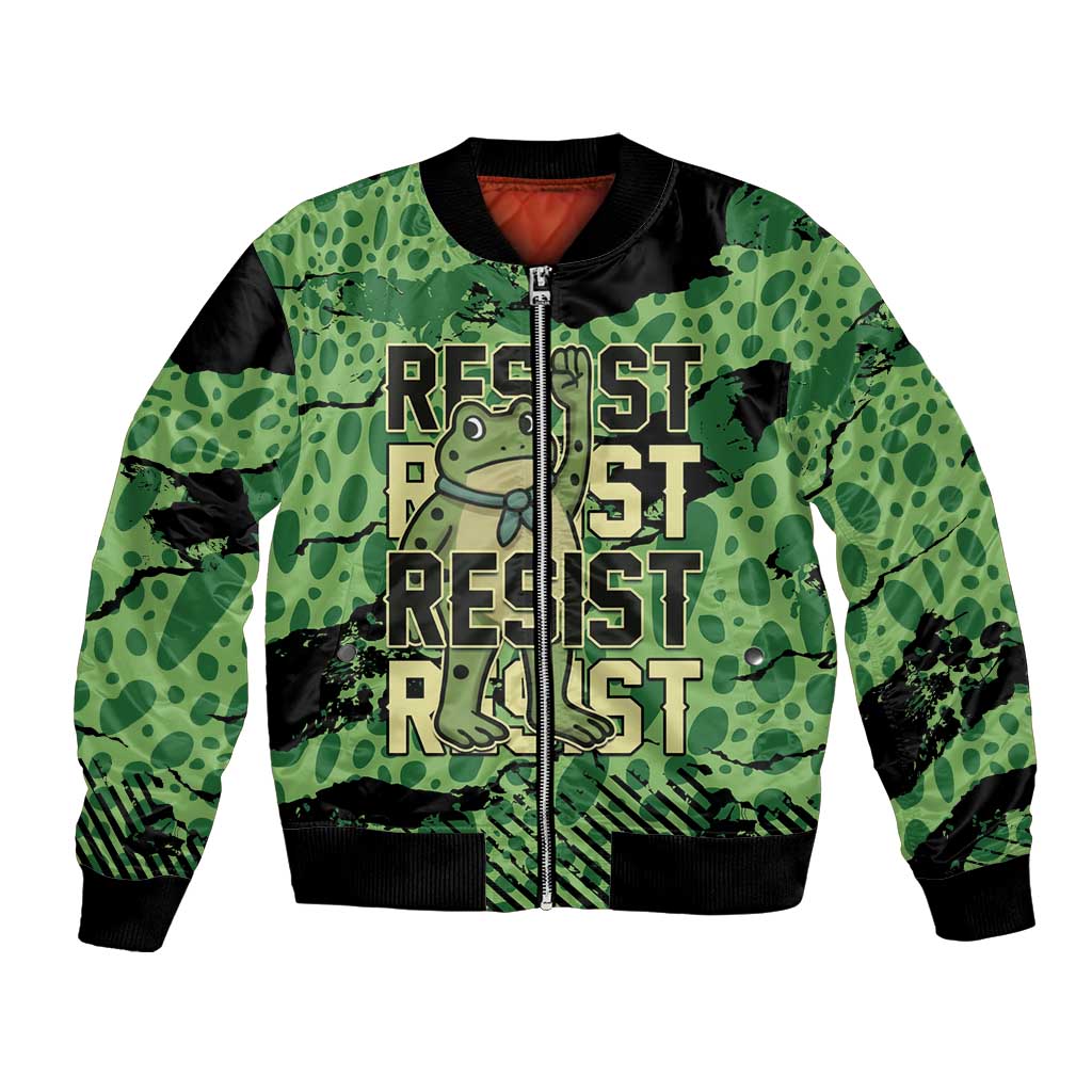 Personalized Portland Frog Protest Bomber Jacket Only You Can Prevent Fascism - Wonder Print Shop
