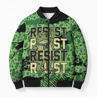 Personalized Portland Frog Protest Bomber Puffer Jacket Only You Can Prevent Fascism - Wonder Print Shop