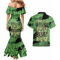 Personalized Portland Frog Protest Couples Matching Mermaid Dress and Hawaiian Shirt Only You Can Prevent Fascism - Wonder Print Shop