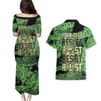 Personalized Portland Frog Protest Couples Matching Puletasi and Hawaiian Shirt Only You Can Prevent Fascism - Wonder Print Shop