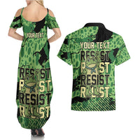 Personalized Portland Frog Protest Couples Matching Summer Maxi Dress and Hawaiian Shirt Only You Can Prevent Fascism - Wonder Print Shop