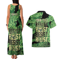 Personalized Portland Frog Protest Couples Matching Tank Maxi Dress and Hawaiian Shirt Only You Can Prevent Fascism - Wonder Print Shop