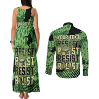 Personalized Portland Frog Protest Couples Matching Tank Maxi Dress and Long Sleeve Button Shirt Only You Can Prevent Fascism - Wonder Print Shop