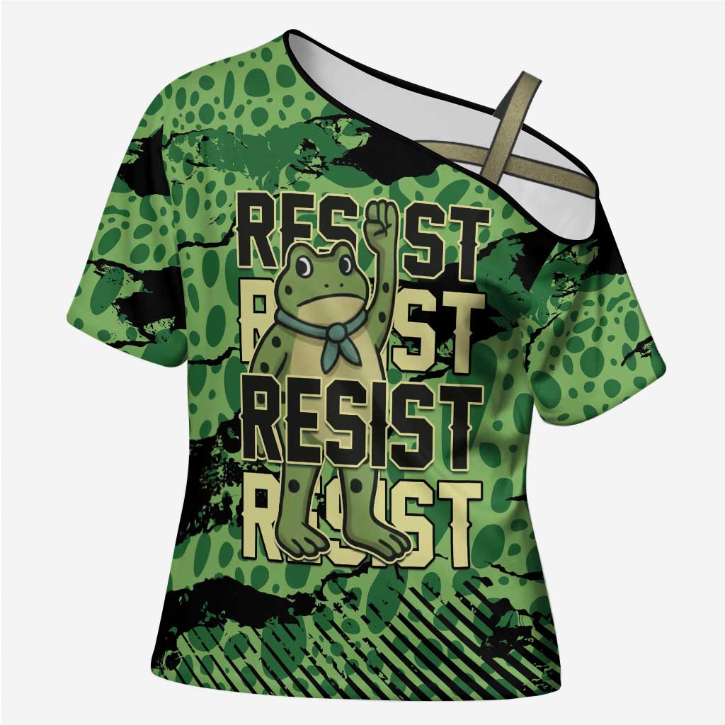 Personalized Portland Frog Protest Cross Shoulder Shirt Only You Can Prevent Fascism - Wonder Print Shop
