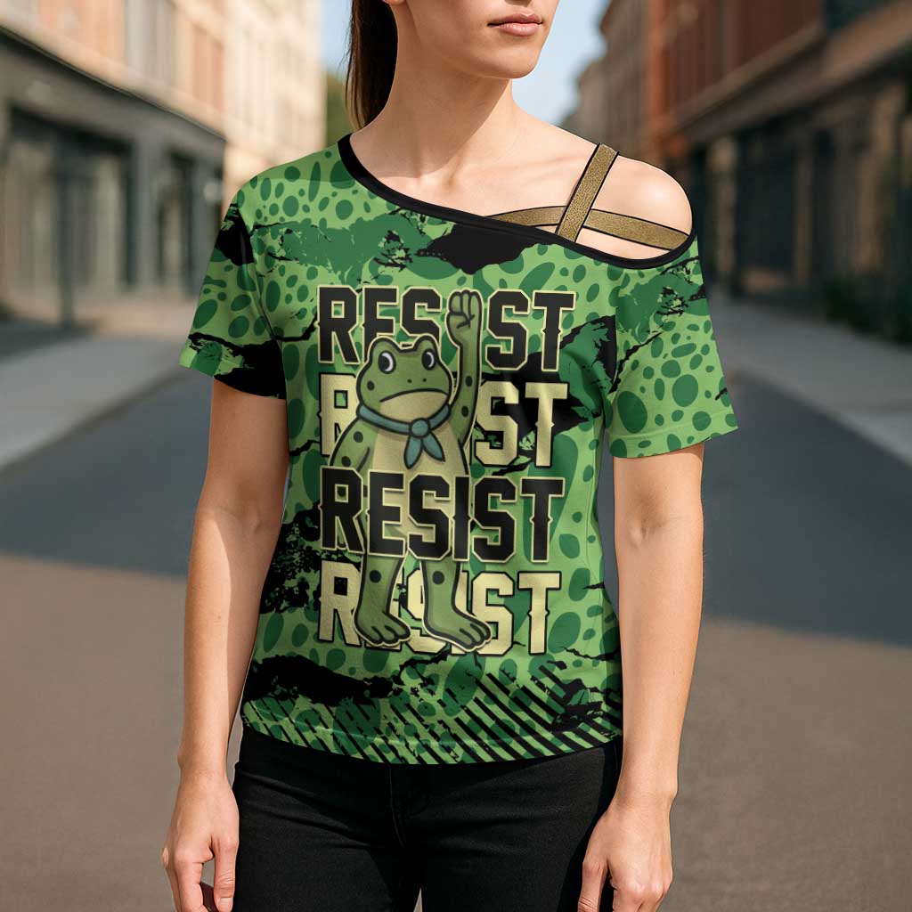 Personalized Portland Frog Protest Cross Shoulder Shirt Only You Can Prevent Fascism - Wonder Print Shop