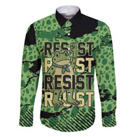 Personalized Portland Frog Protest Family Matching Long Sleeve Bodycon Dress and Hawaiian Shirt Only You Can Prevent Fascism - Wonder Print Shop