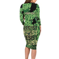 Personalized Portland Frog Protest Family Matching Long Sleeve Bodycon Dress and Hawaiian Shirt Only You Can Prevent Fascism - Wonder Print Shop
