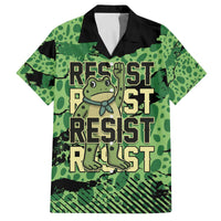 Personalized Portland Frog Protest Family Matching Off The Shoulder Long Sleeve Dress and Hawaiian Shirt Only You Can Prevent Fascism - Wonder Print Shop