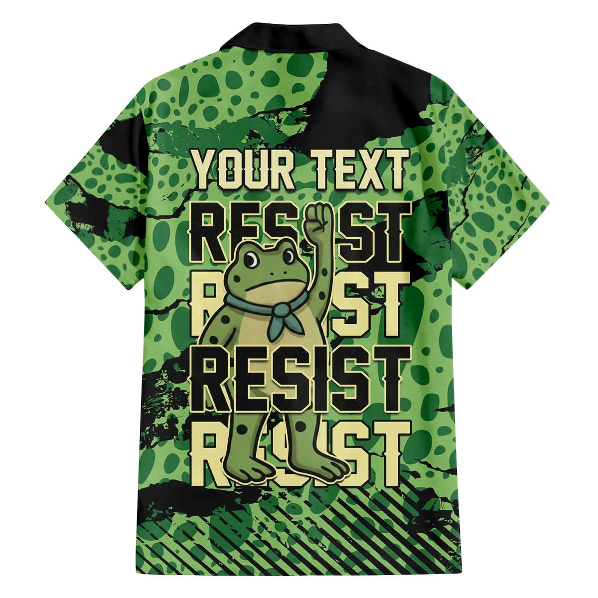 Personalized Portland Frog Protest Family Matching Off The Shoulder Long Sleeve Dress and Hawaiian Shirt Only You Can Prevent Fascism - Wonder Print Shop
