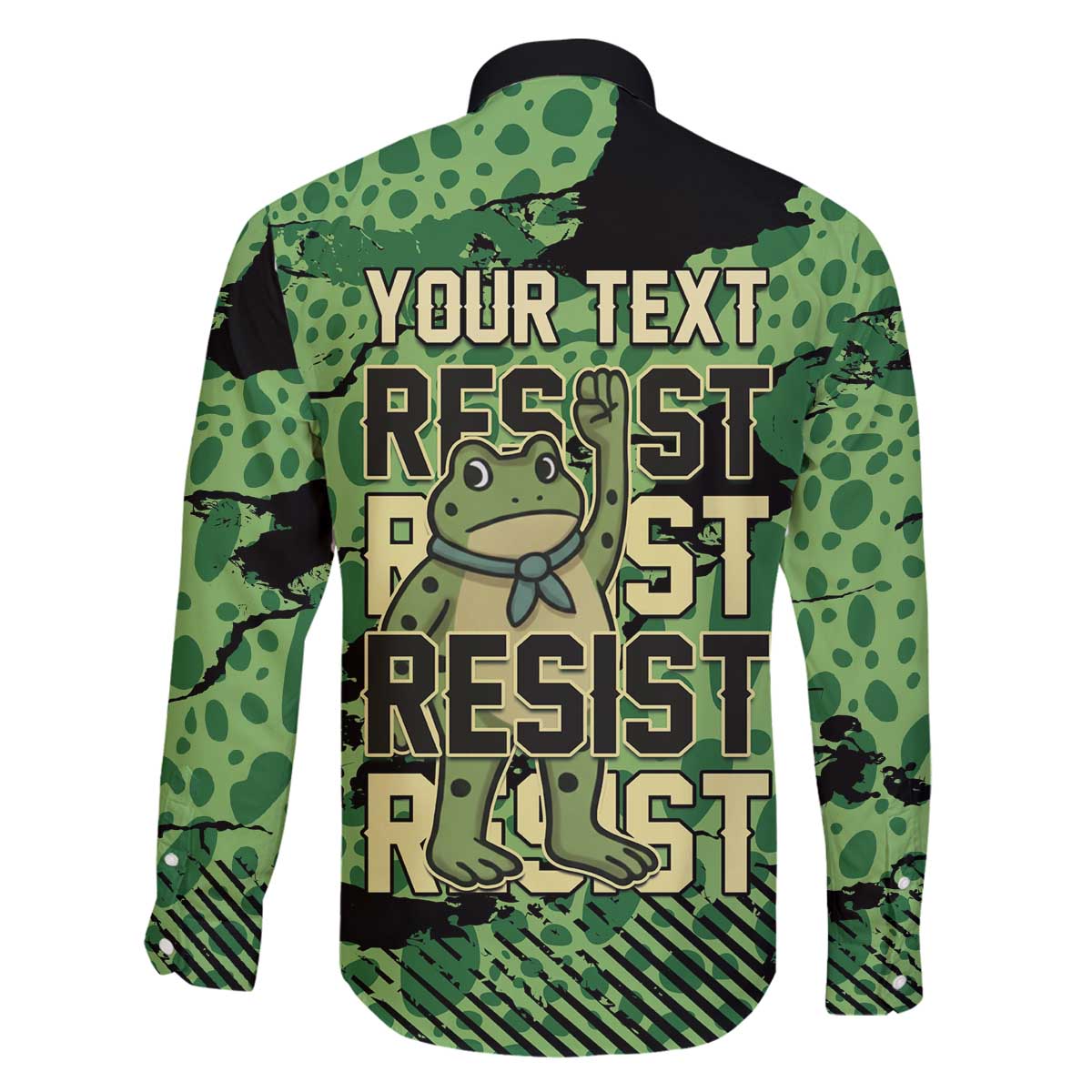 Personalized Portland Frog Protest Family Matching Off The Shoulder Long Sleeve Dress and Hawaiian Shirt Only You Can Prevent Fascism - Wonder Print Shop