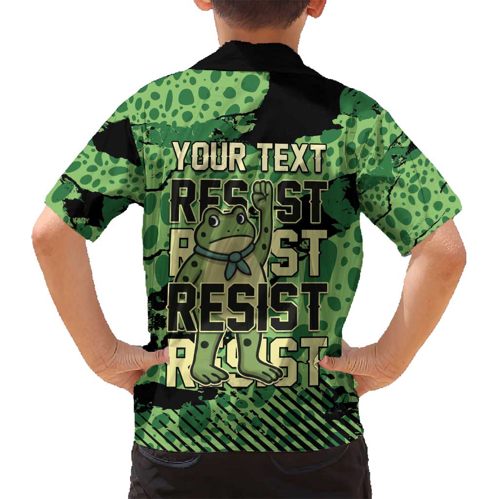 Personalized Portland Frog Protest Family Matching Off Shoulder Short Dress and Hawaiian Shirt Only You Can Prevent Fascism - Wonder Print Shop