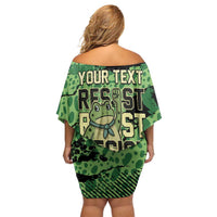 Personalized Portland Frog Protest Family Matching Off Shoulder Short Dress and Hawaiian Shirt Only You Can Prevent Fascism - Wonder Print Shop