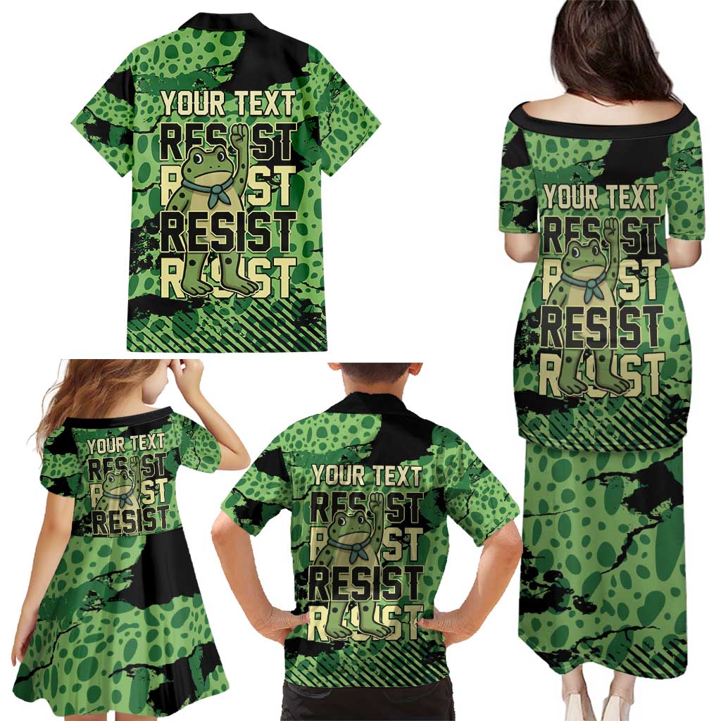 Personalized Portland Frog Protest Family Matching Puletasi and Hawaiian Shirt Only You Can Prevent Fascism - Wonder Print Shop