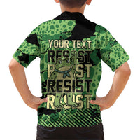 Personalized Portland Frog Protest Family Matching Short Sleeve Bodycon Dress and Hawaiian Shirt Only You Can Prevent Fascism - Wonder Print Shop