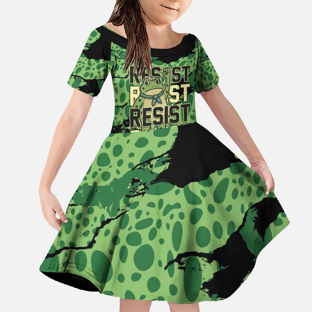 Personalized Portland Frog Protest Family Matching Short Sleeve Bodycon Dress and Hawaiian Shirt Only You Can Prevent Fascism - Wonder Print Shop