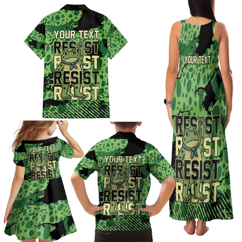 Personalized Portland Frog Protest Family Matching Tank Maxi Dress and Hawaiian Shirt Only You Can Prevent Fascism - Wonder Print Shop