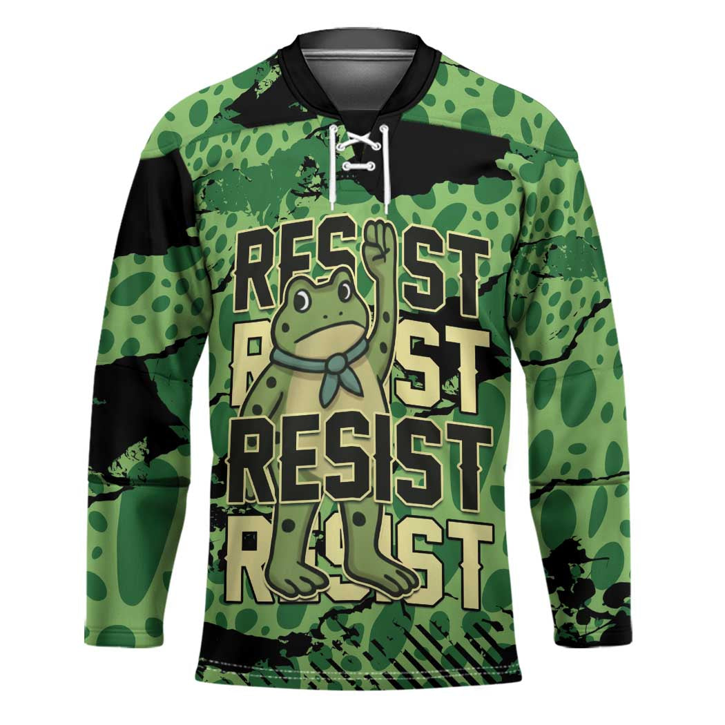 Personalized Portland Frog Protest Hockey Jersey Only You Can Prevent Fascism - Wonder Print Shop