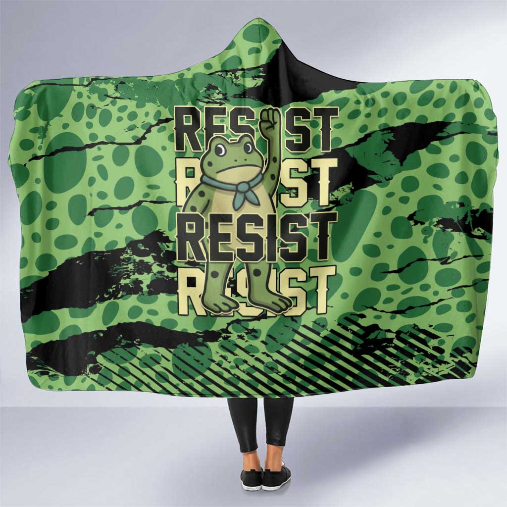 Portland Frog Protest Hooded Blanket Only You Can Prevent Fascism - Wonder Print Shop