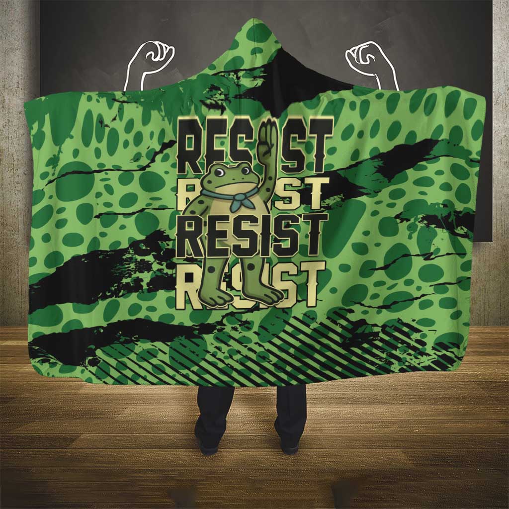 Portland Frog Protest Hooded Blanket Only You Can Prevent Fascism - Wonder Print Shop