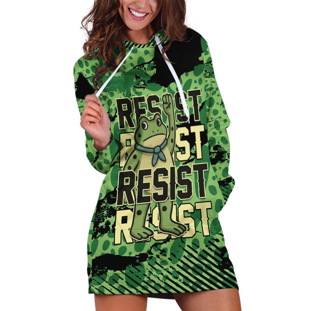 Personalized Portland Frog Protest Hoodie Dress Only You Can Prevent Fascism - Wonder Print Shop