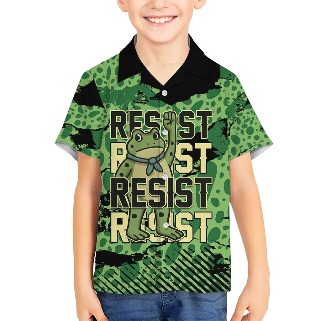 Personalized Portland Frog Protest Kid Hawaiian Shirt Only You Can Prevent Fascism - Wonder Print Shop