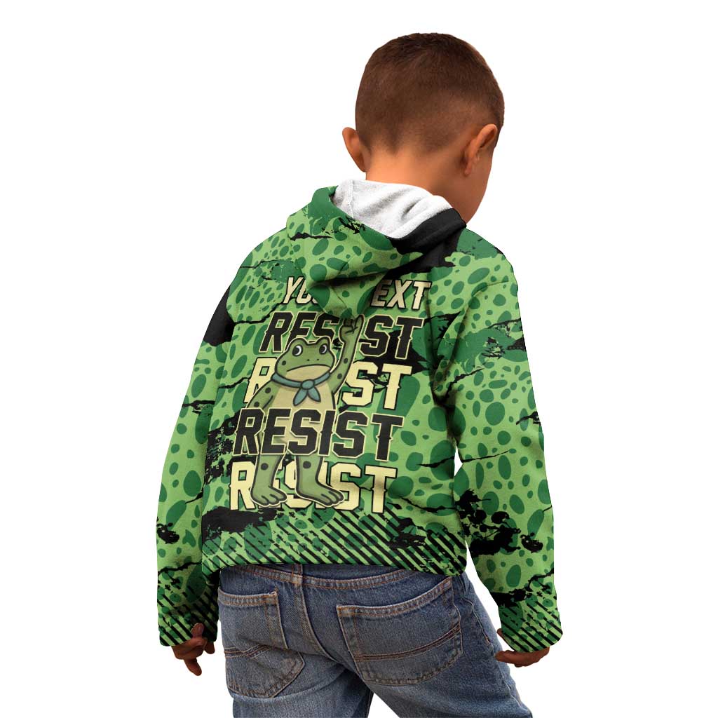Personalized Portland Frog Protest Kid Hoodie Only You Can Prevent Fascism - Wonder Print Shop
