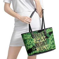 Portland Frog Protest Leather Tote Bag Only You Can Prevent Fascism - Wonder Print Shop