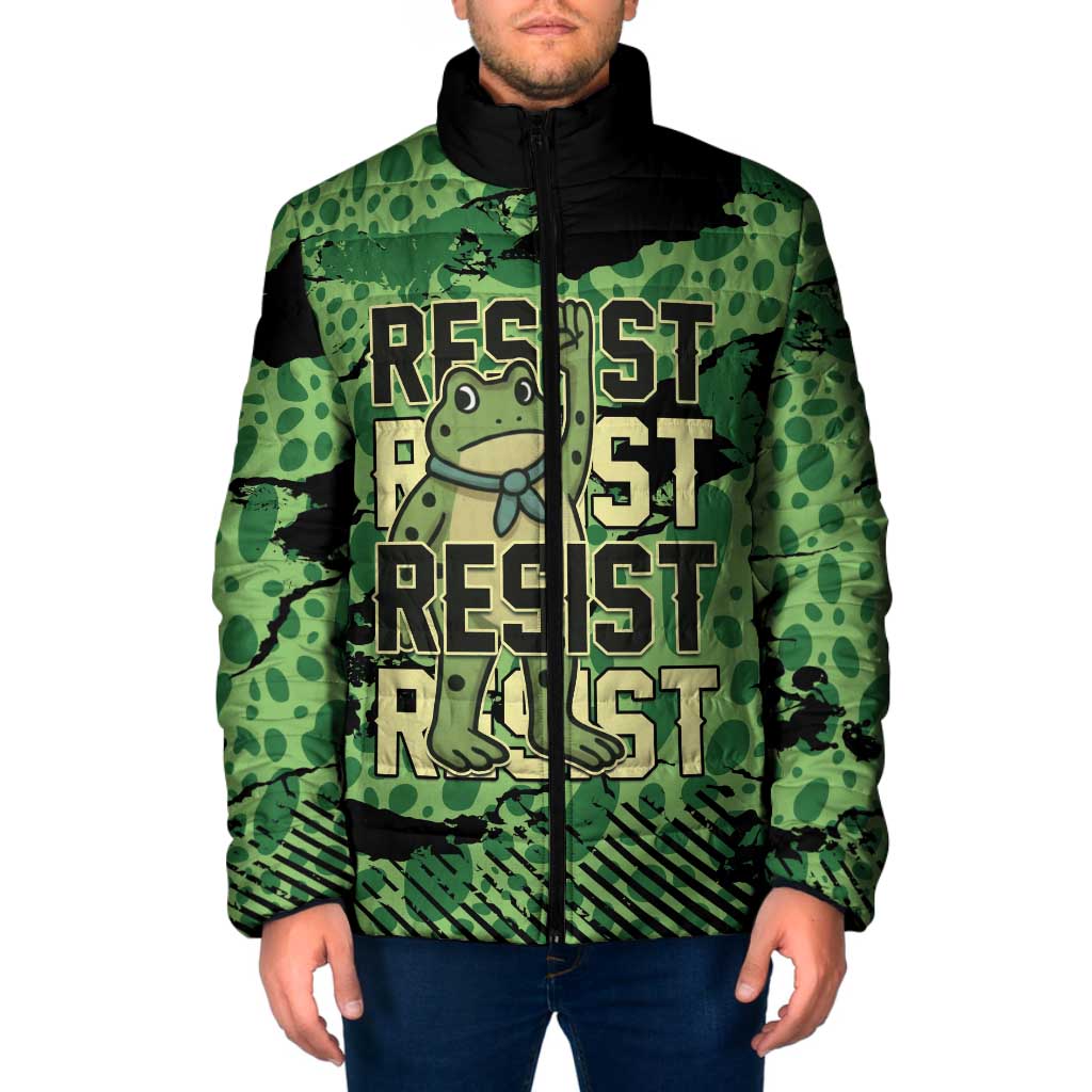 Personalized Portland Frog Protest Padded Jacket Only You Can Prevent Fascism - Wonder Print Shop