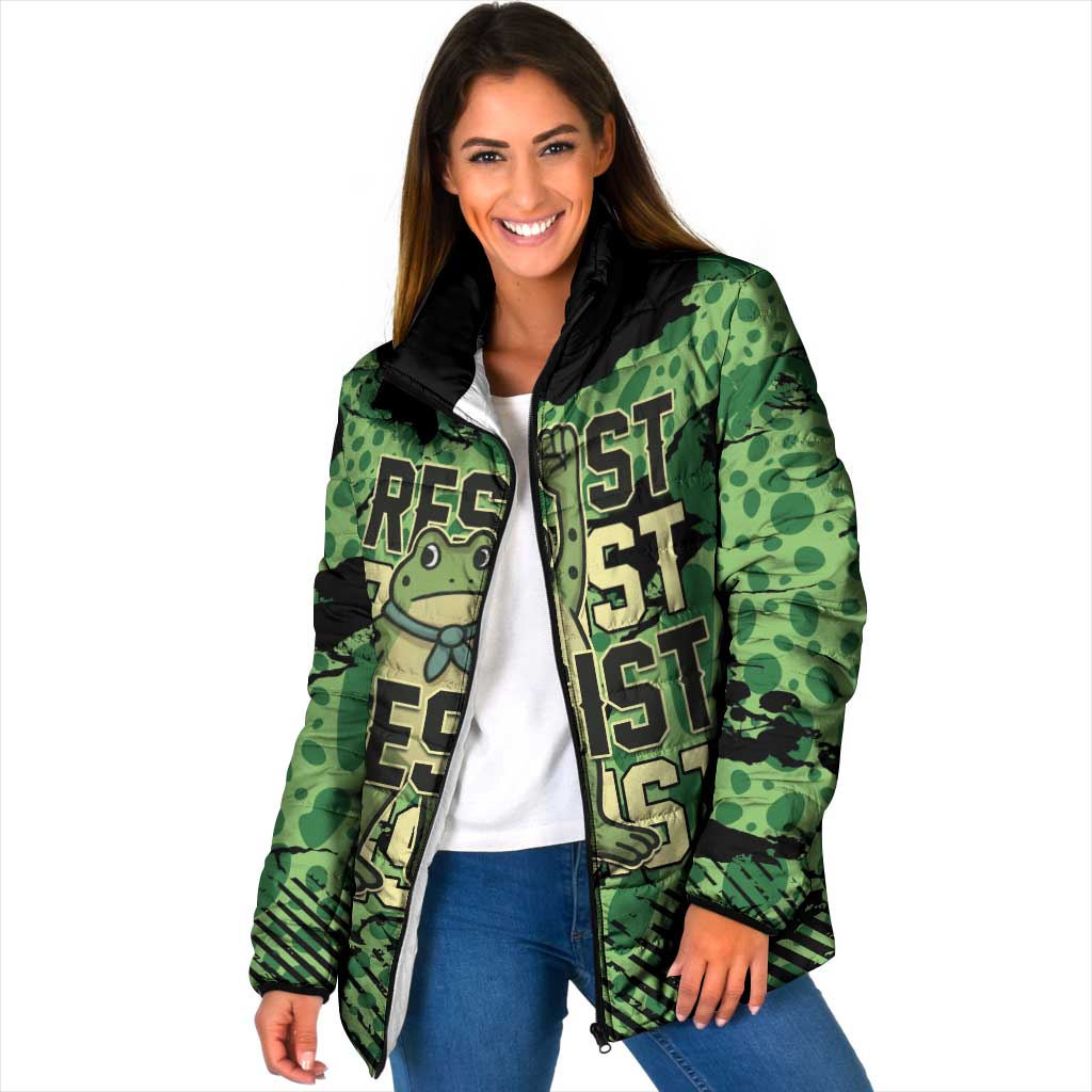 Personalized Portland Frog Protest Padded Jacket Only You Can Prevent Fascism - Wonder Print Shop