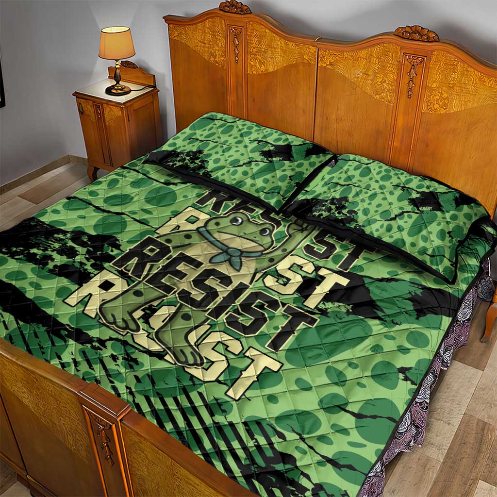 Portland Frog Protest Quilt Bed Set Only You Can Prevent Fascism - Wonder Print Shop