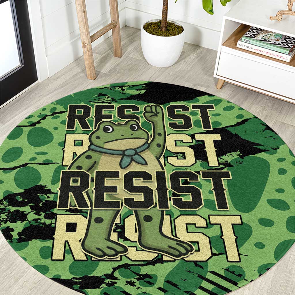 Portland Frog Protest Round Carpet Only You Can Prevent Fascism - Wonder Print Shop