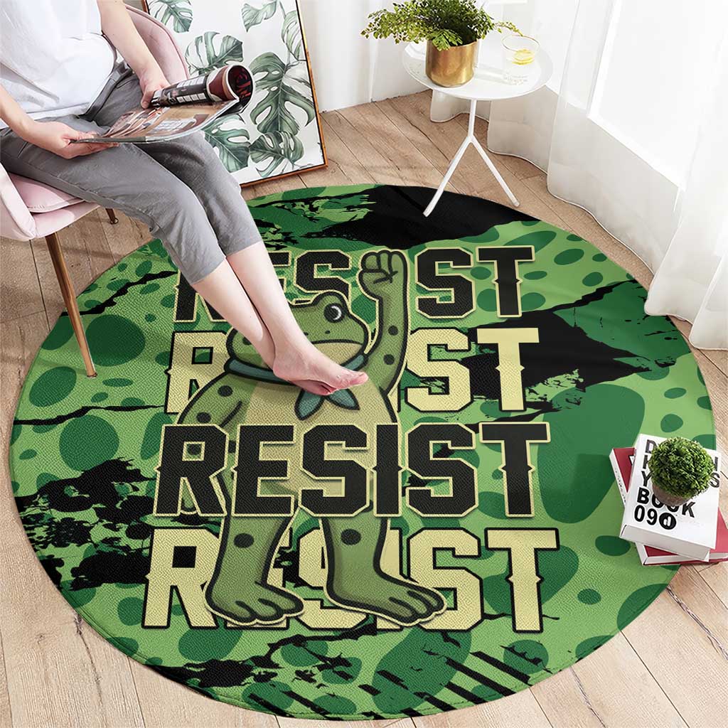 Portland Frog Protest Round Carpet Only You Can Prevent Fascism - Wonder Print Shop