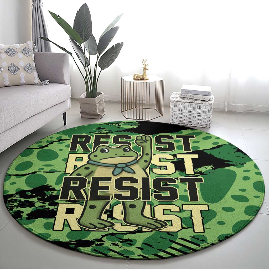 Portland Frog Protest Round Carpet Only You Can Prevent Fascism - Wonder Print Shop