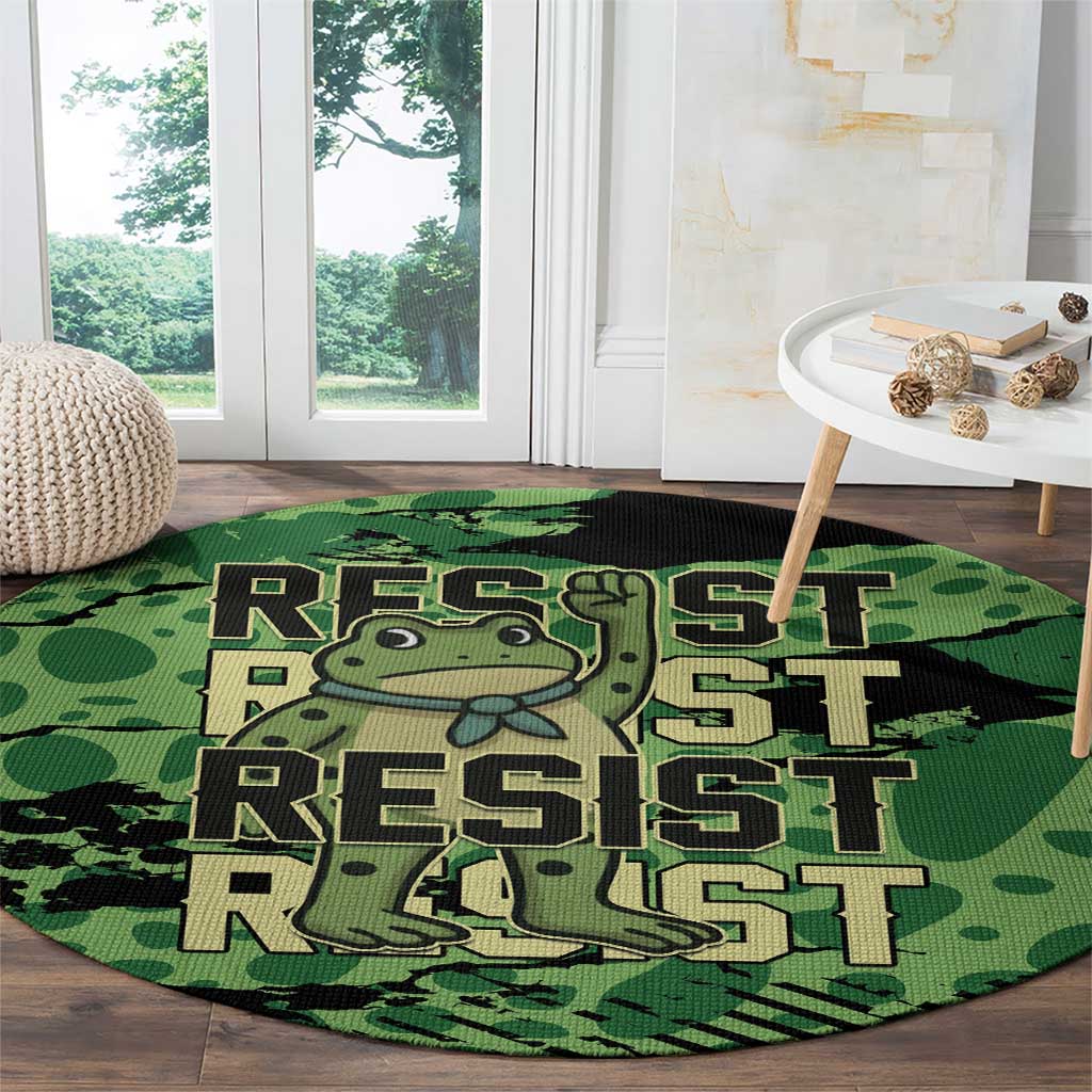 Portland Frog Protest Round Carpet Only You Can Prevent Fascism - Wonder Print Shop
