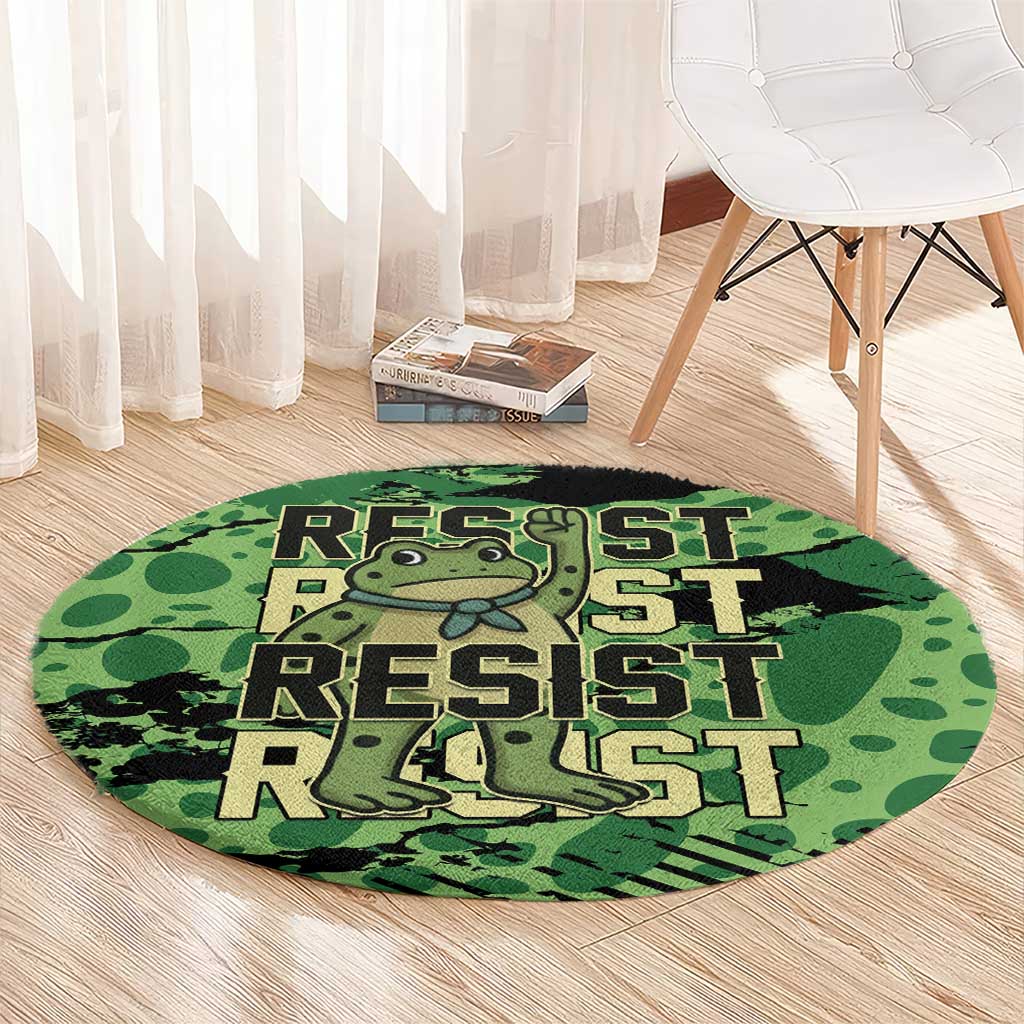 Portland Frog Protest Round Carpet Only You Can Prevent Fascism - Wonder Print Shop