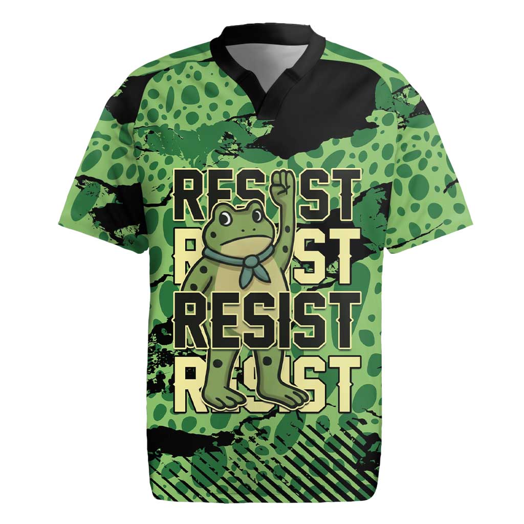 Personalized Portland Frog Protest Rugby Jersey Only You Can Prevent Fascism - Wonder Print Shop