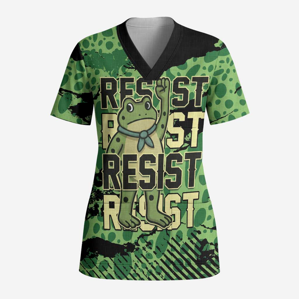 Personalized Portland Frog Protest Scrub Top Only You Can Prevent Fascism - Wonder Print Shop
