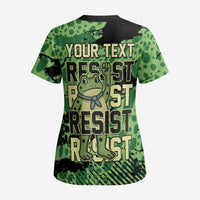 Personalized Portland Frog Protest Scrub Top Only You Can Prevent Fascism - Wonder Print Shop