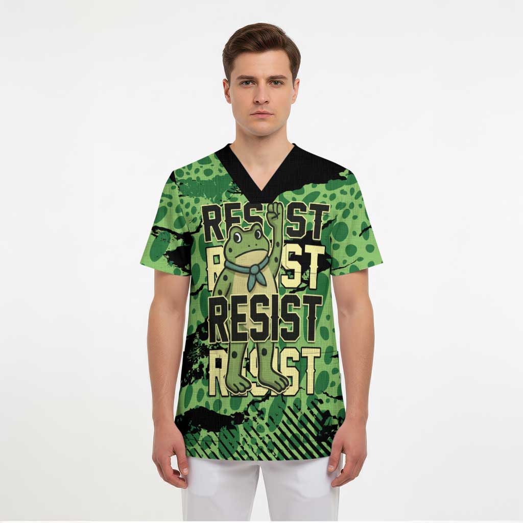 Personalized Portland Frog Protest Scrub Top Only You Can Prevent Fascism - Wonder Print Shop