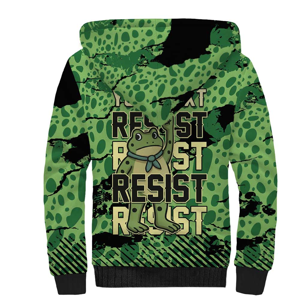Personalized Portland Frog Protest Sherpa Hoodie Only You Can Prevent Fascism - Wonder Print Shop