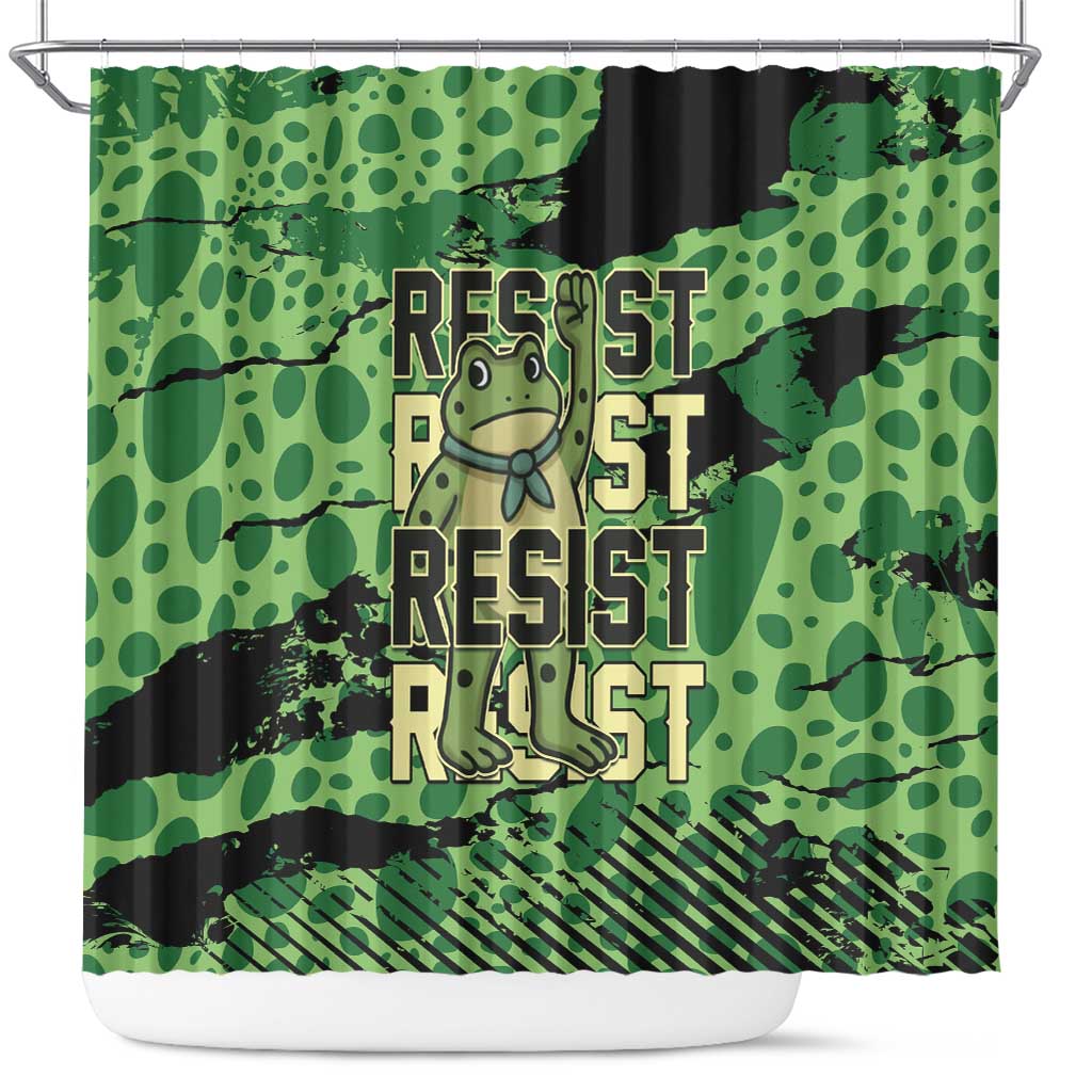 Portland Frog Protest Shower Curtain Only You Can Prevent Fascism - Wonder Print Shop