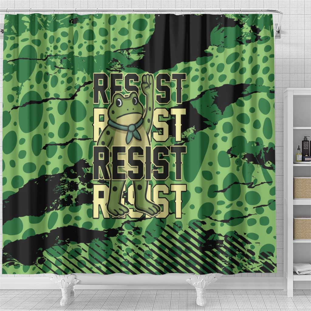 Portland Frog Protest Shower Curtain Only You Can Prevent Fascism - Wonder Print Shop