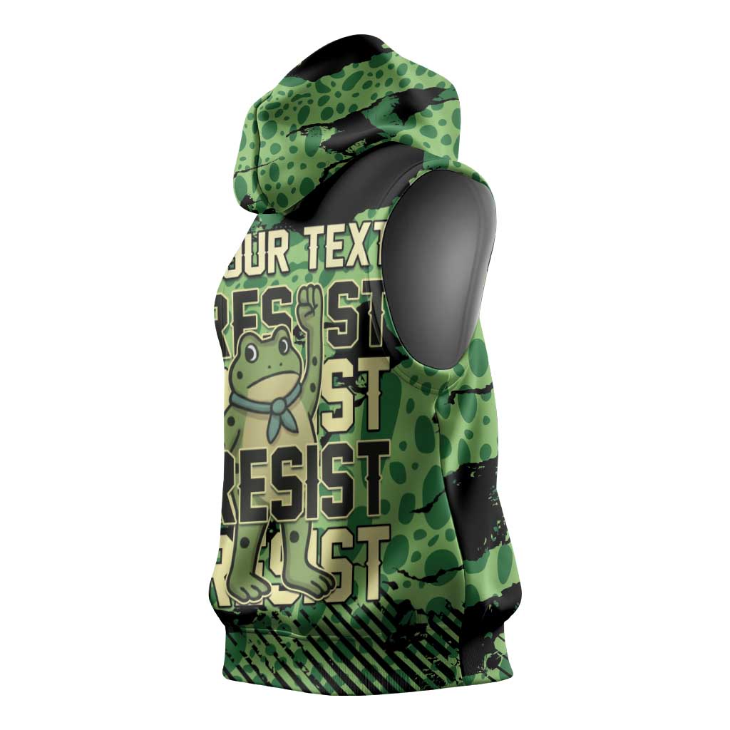 Personalized Portland Frog Protest Sleeveless Hoodie Only You Can Prevent Fascism - Wonder Print Shop