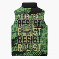 Personalized Portland Frog Protest Sleeveless Puffer Jacket Only You Can Prevent Fascism - Wonder Print Shop