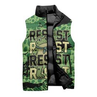 Personalized Portland Frog Protest Sleeveless Puffer Jacket Only You Can Prevent Fascism - Wonder Print Shop