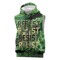 Personalized Portland Frog Protest Sleeveless Zip Hoodie Only You Can Prevent Fascism - Wonder Print Shop