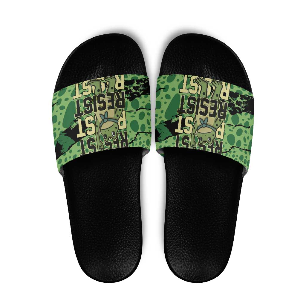 Portland Frog Protest Slide Sandals Only You Can Prevent Fascism - Wonder Print Shop